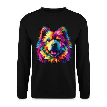 Samojeden Hund Popart - Unisex Pullover - Schwarz - Vorne - Alina (178cm) & Michal (187cm)
