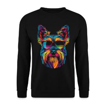 Scottish Terrier Dog Sunglasses Popart - Unisex Sweatshirt - black - Front - Alina (178cm) & Michal (187cm)