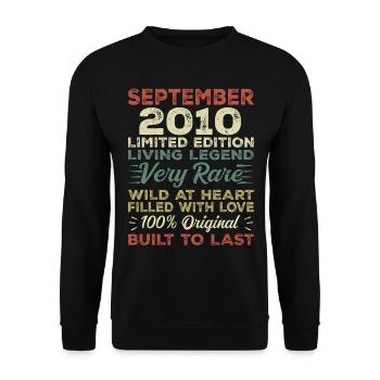 Birthday September 2010 Limited Edition Original - Unisex Sweatshirt - black - Front - Alina (178cm) & Michal (187cm)