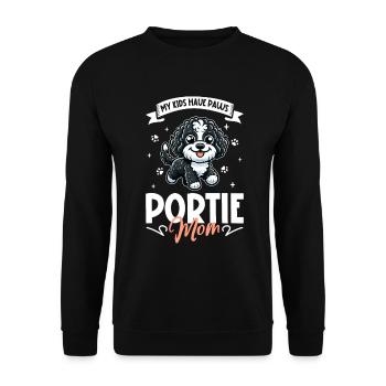 Portuguese Water Dog Mom - Unisex Sweatshirt - black - Front - Alina (178cm) & Michal (187cm)