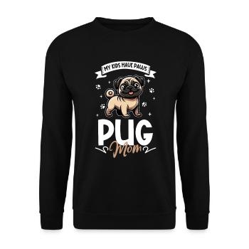 Mops Mama - Unisex Pullover - Schwarz - Vorne - Alina (178cm) & Michal (187cm)