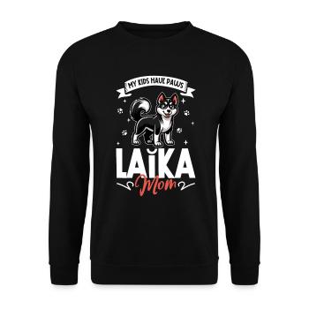 Russian-European Laika Mama - Unisex Sweatshirt - black - Front - Alina (178cm) & Michal (187cm)