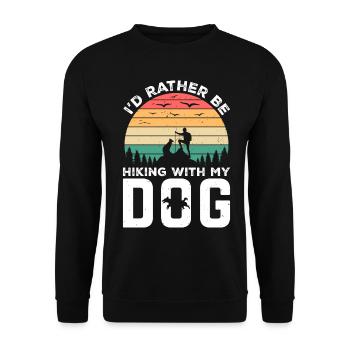Ich werde lieber mit meinem Hund wandern Hund Liebhaber & Wandern - Unisex Pullover - Schwarz - Vorne - Alina (178cm) & Michal (187cm)
