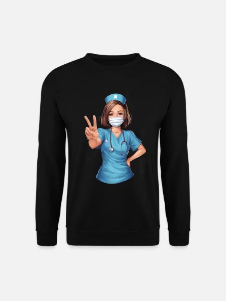 Lustige Krankenschwester mit Humor - Unisex Pullover - Schwarz