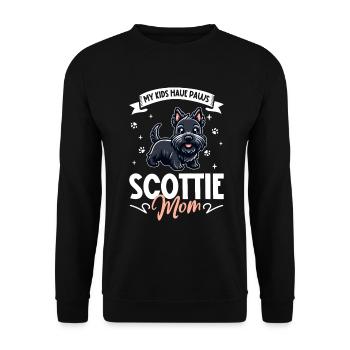 Scottish Terrier Mama - Unisex Pullover - Schwarz - Vorne - Alina (178cm) & Michal (187cm)