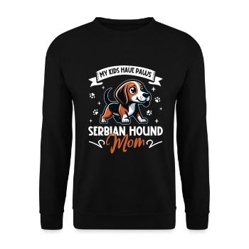 Serbischer Laufhund Mama - Unisex Pullover - Schwarz - Vorne - Alina (178cm) & Michal (187cm)