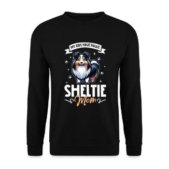 Chien de berger Shetland Mama - Sweat-shirt Unisexe - noir - Devant - Alina (178cm) & Michal (187cm)