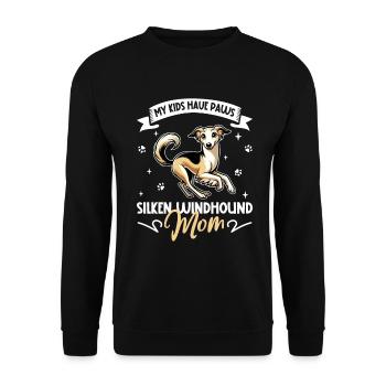 Silken Windhound Mama - Unisex Pullover - Schwarz - Vorne - Alina (178cm) & Michal (187cm)