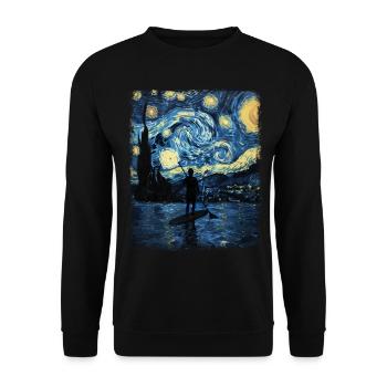 Stand Up Paddling SUP Paddle Board Starry Night Ma - Sweat-shirt Unisexe - noir - Devant - Alina (178cm) & Michal (187cm)