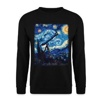 télescope astronomie système solaire nuit étoilée mâle - Sweat-shirt Unisexe - noir - Devant - Alina (178cm) & Michal (187cm)