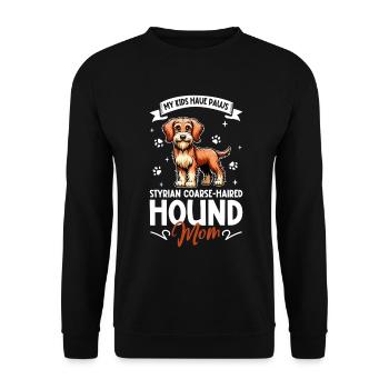 Steirische Rauhhaarbracke Mama - Unisex Pullover - Schwarz - Vorne - Alina (178cm) & Michal (187cm)
