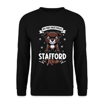 Staffordshire Bullterrier Mama - Unisex Pullover - Schwarz - Vorne - Alina (178cm) & Michal (187cm)