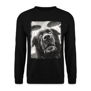 Terre-Neuve chien chien OVNI Alien Alien S - Sweat-shirt Unisexe - noir - Devant - Alina (178cm) & Michal (187cm)