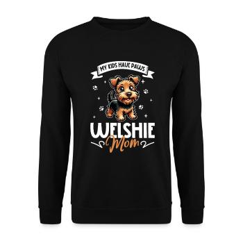 Welsh Terrier Mom - Unisex Sweatshirt - black - Front - Alina (178cm) & Michal (187cm)