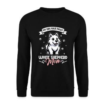 White Shepherd Mom - Unisex Sweatshirt - black - Front - Alina (178cm) & Michal (187cm)