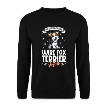 Drahthaar-Foxterrier Mama - Unisex Pullover - Schwarz - Vorne - Alina (178cm) & Michal (187cm)