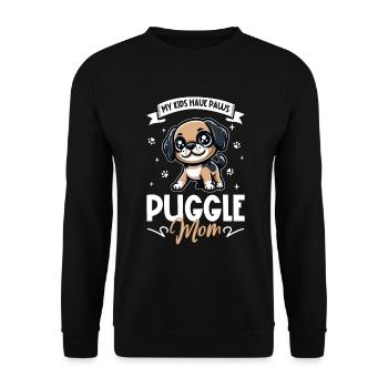 Puggle Mom - Unisex Sweatshirt - black - Front - Alina (178cm) & Michal (187cm)