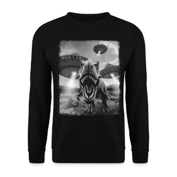 T-Rex Dinosaure Tyrannosaure Rex OVNI Außerirdis - Sweat-shirt Unisexe - noir - Devant - Alina (178cm) & Michal (187cm)