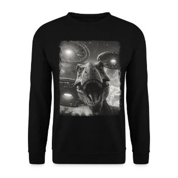 T-Rex Dinosaure Tyrannosaure Rex OVNI Außerirdis - Sweat-shirt Unisexe - noir - Devant - Alina (178cm) & Michal (187cm)