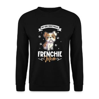 French Bulldog Mom - Unisex Sweatshirt - black - Front - Alina (178cm) & Michal (187cm)