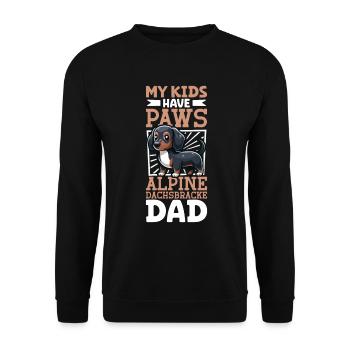 Alpine Dachsbracke Papa - Unisex Sweatshirt - black - Front - Alina (178cm) & Michal (187cm)