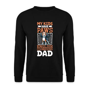 American English Coonhound Papa - Unisex Pullover - Schwarz - Vorne - Alina (178cm) & Michal (187cm)