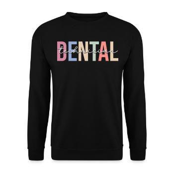 Prothésiste dentaire Technicien de laboratoire dentaire Dentiste - Sweat-shirt Unisexe - noir - Devant - Alina (178cm) & Michal (187cm)