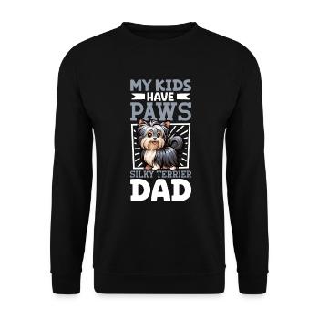 Papa Silky Terrier Australien - Sweat-shirt Unisexe - noir - Devant - Alina (178cm) & Michal (187cm)
