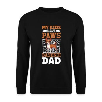Basenji Papa - Unisex Pullover - Schwarz - Vorne - Alina (178cm) & Michal (187cm)