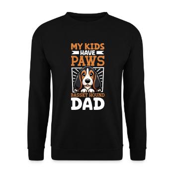 Basset Hound Papa - Unisex Pullover - Schwarz - Vorne - Alina (178cm) & Michal (187cm)