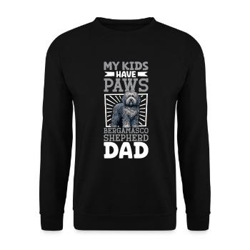 Bergamasker Hirtenhund Papa - Unisex Pullover - Schwarz - Vorne - Alina (178cm) & Michal (187cm)