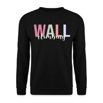 Wall Climbing Indoor Wall Climber Bouldering - Unisex Sweatshirt - black - Front - Alina (178cm) & Michal (187cm)