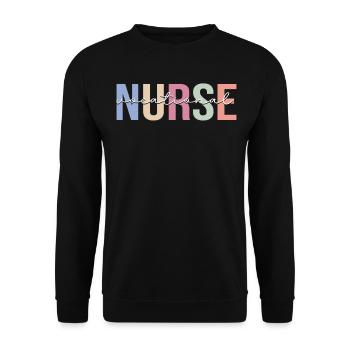 Berufskrankenschwester LVN Krankenpflege mit Lizen - Unisex Pullover - Schwarz - Vorne - Alina (178cm) & Michal (187cm)