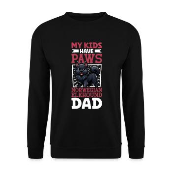 Norwegischer Elchhund Papa - Unisex Pullover - Schwarz - Vorne - Alina (178cm) & Michal (187cm)