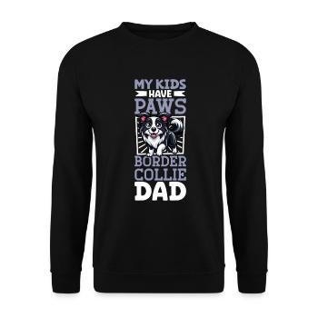 Border Collie Papa - Unisex Pullover - Schwarz - Vorne - Alina (178cm) & Michal (187cm)