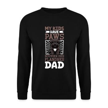 Bouvier des Flandres Papa - Sweat-shirt Unisexe - noir - Devant - Alina (178cm) & Michal (187cm)