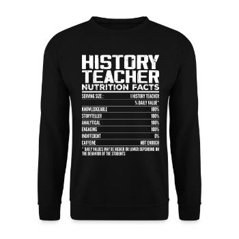 History Teacher Nutrition Facts | History Teacher - Sweat-shirt Unisexe - noir - Devant - Alina (178cm) & Michal (187cm)