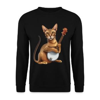 Oriental Shorthair Cat Bluegrass Banjo Games - Unisex Sweatshirt - black - Front - Alina (178cm) & Michal (187cm)