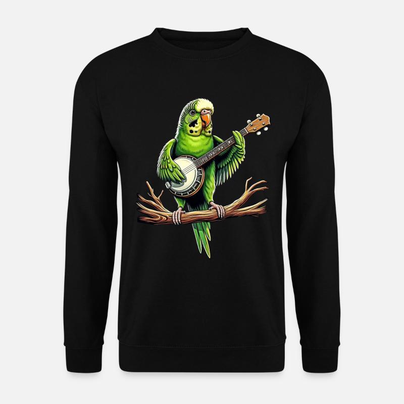 Budgie Budgie Perroquet Bluegrass Banj - Sweat-shirt Unisexe - noir