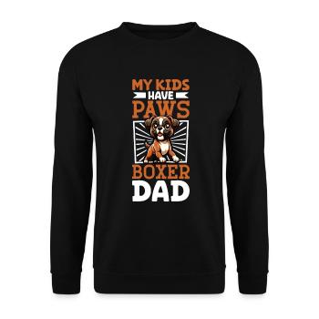 Boxer Papa - Unisex Pullover - Schwarz - Vorne - Alina (178cm) & Michal (187cm)