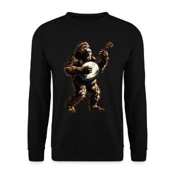 Bigfoot Sasquatch Yeti Bluegrass Banjo Player - Unisex Sweatshirt - black - Front - Alina (178cm) & Michal (187cm)