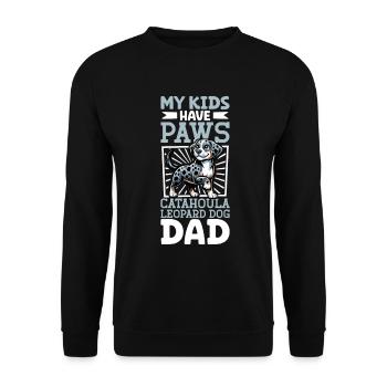 Louisiana Catahoula Leopard Dog Papa - Unisex Pullover - Schwarz - Vorne - Alina (178cm) & Michal (187cm)