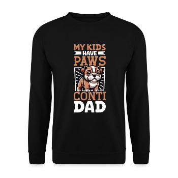 Continental Bulldog Papa - Unisex Pullover - Schwarz - Vorne - Alina (178cm) & Michal (187cm)