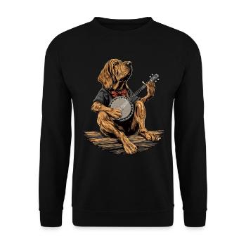 Bloodhound Dog Joueur de banjo bluegrass - Sweat-shirt Unisexe - noir - Devant - Alina (178cm) & Michal (187cm)