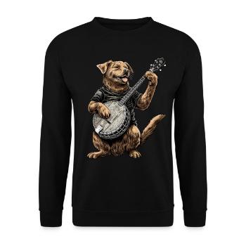 Chesapeake Bay Retriever Chien Bluegrass Banjo Spie - Sweat-shirt Unisexe - noir - Devant - Alina (178cm) & Michal (187cm)