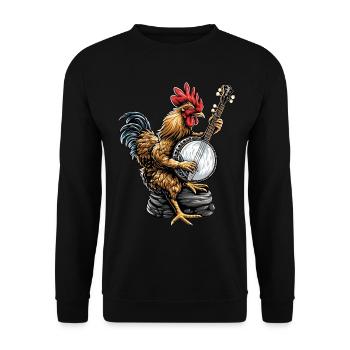 Hühnerzucht Landwirt Bluegrass-Banjo-Spieler - Unisex Pullover - Schwarz - Vorne - Alina (178cm) & Michal (187cm)