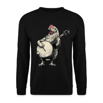 Hühnerzucht Landwirt Bluegrass-Banjo-Spieler - Unisex Pullover - Schwarz - Vorne - Alina (178cm) & Michal (187cm)