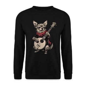 Chihuahua chien Bluegrass Joueur de banjo - Sweat-shirt Unisexe - noir - Devant - Alina (178cm) & Michal (187cm)