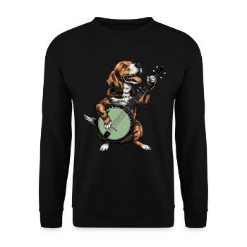Coonhound Dog Joueur de banjo bluegrass - Sweat-shirt Unisexe - noir - Devant - Alina (178cm) & Michal (187cm)