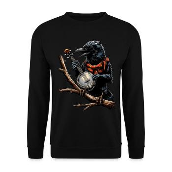Crow Raven Joueur de banjo bluegrass - Sweat-shirt Unisexe - noir - Devant - Alina (178cm) & Michal (187cm)